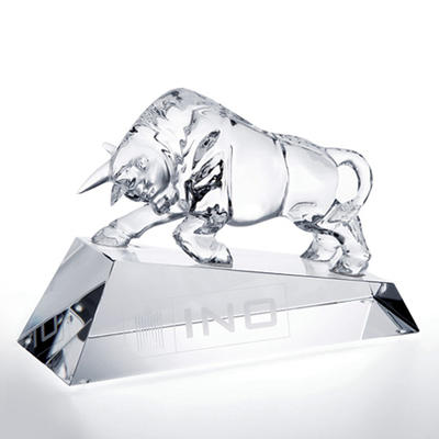 Noble Optimistic Rising Bull Crystal Awards Trophies For Business Gifts