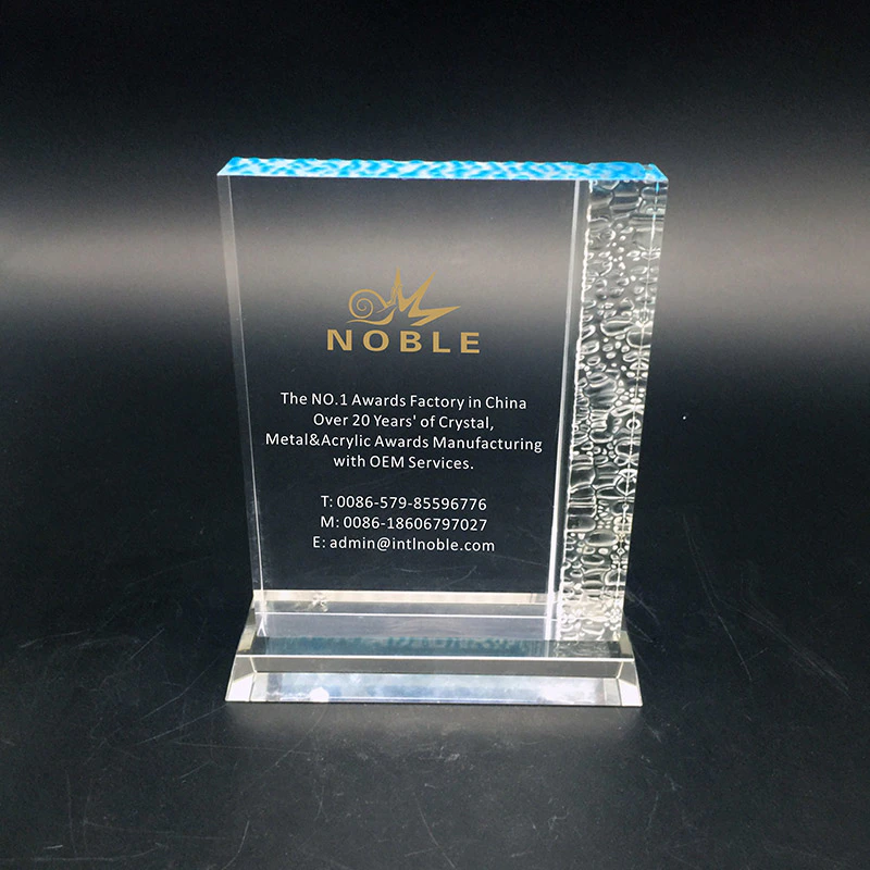 Custom Chipped Edge Corporate Acrylic Block Trophy Plaque Award