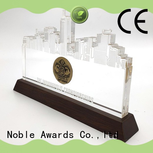 Noble Awards wood base Acrylic trophies with Gift Box For Sport games