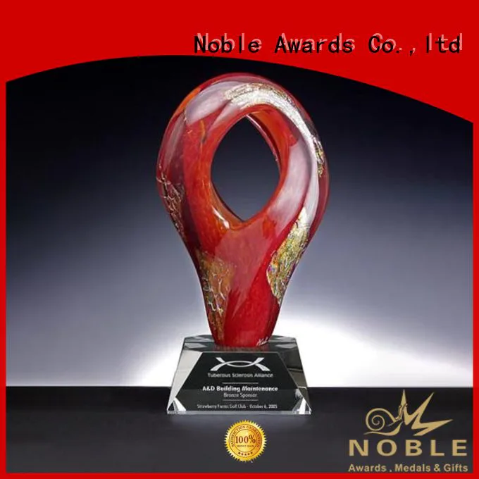 Noble Awards glass Art Craft glass trophies free sample For Sport games