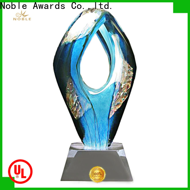 Noble Awards latest Art glass trophies customization For Gift