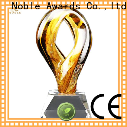 Noble Awards Breathable bespoke art glass trophy OEM For Gift