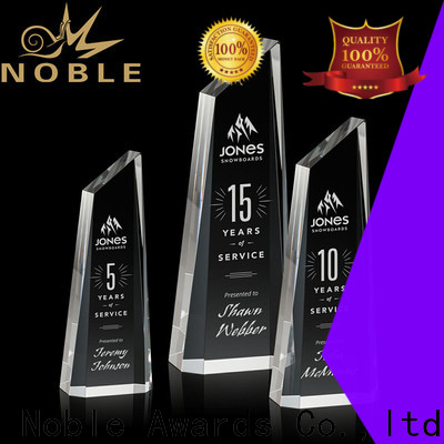 Noble Awards premium glass etched glass trophy bulk production For Sport games