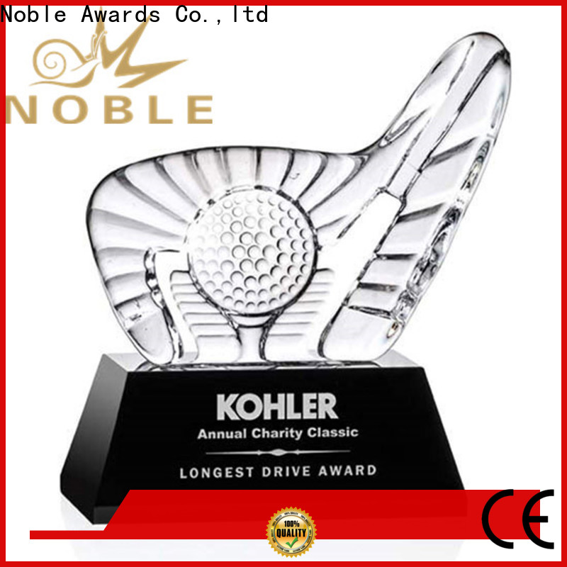 Noble Awards premium glass engraved glass trophy free sample For Sport games