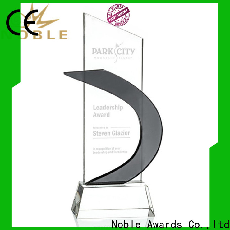 Noble Awards jade crystal etched glass plaque OEM For Sport games