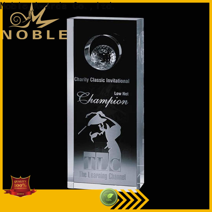 Noble Awards durable glass trophies free engraving OEM For Sport games