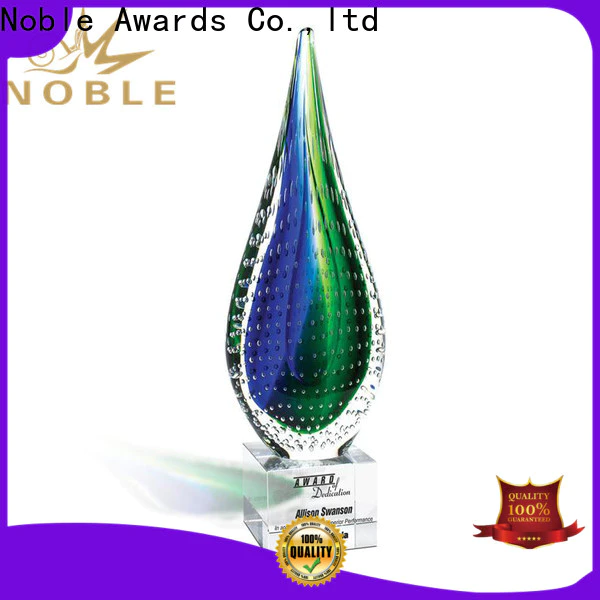 Noble Awards glass art glass trophy OEM For Sport games