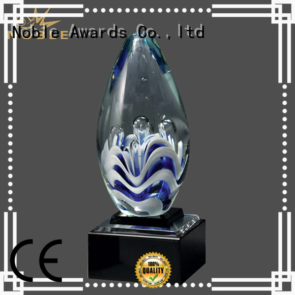 Noble Awards glass Art glass trophies OEM For Sport games