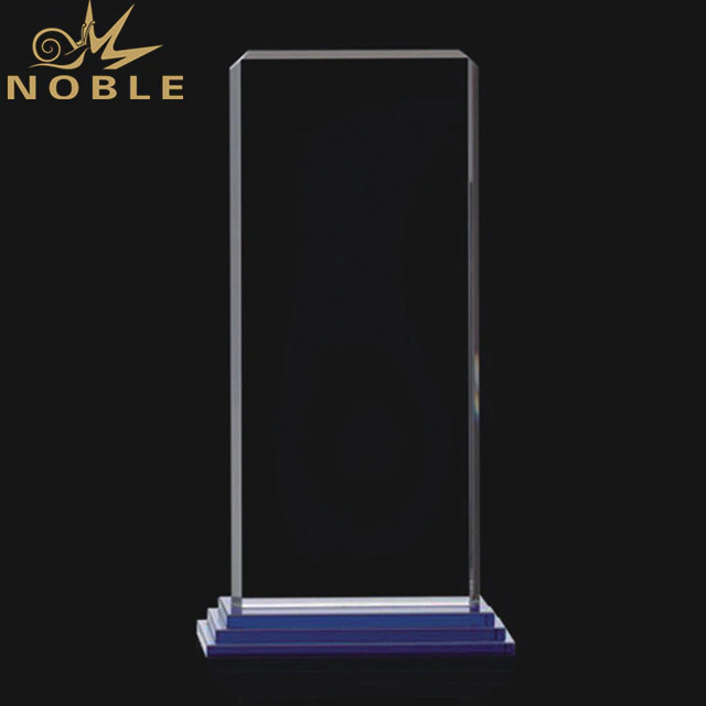 Clear Crystal Rectangle Award Plaque With Base