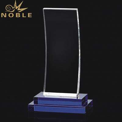 Transparent Rectangle Blank Crystal Trophy Award With Base