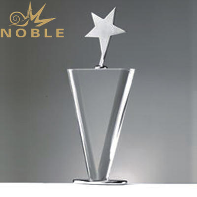 Star crystal award with clear crystal base