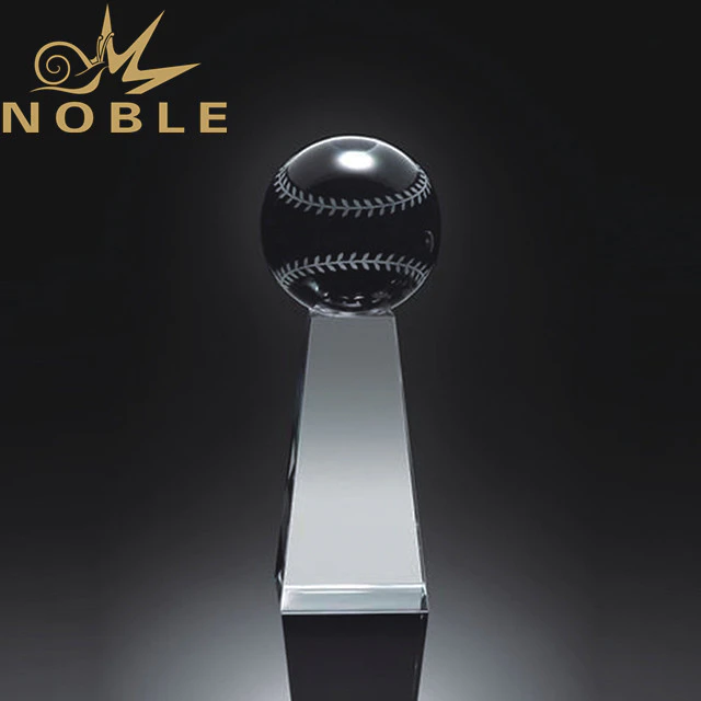High quality custom engraving crystal baseball trophy