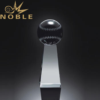 High quality custom engraving crystal baseball trophy