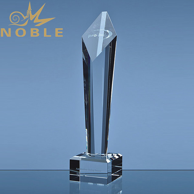 Custom crystal pillar trophy