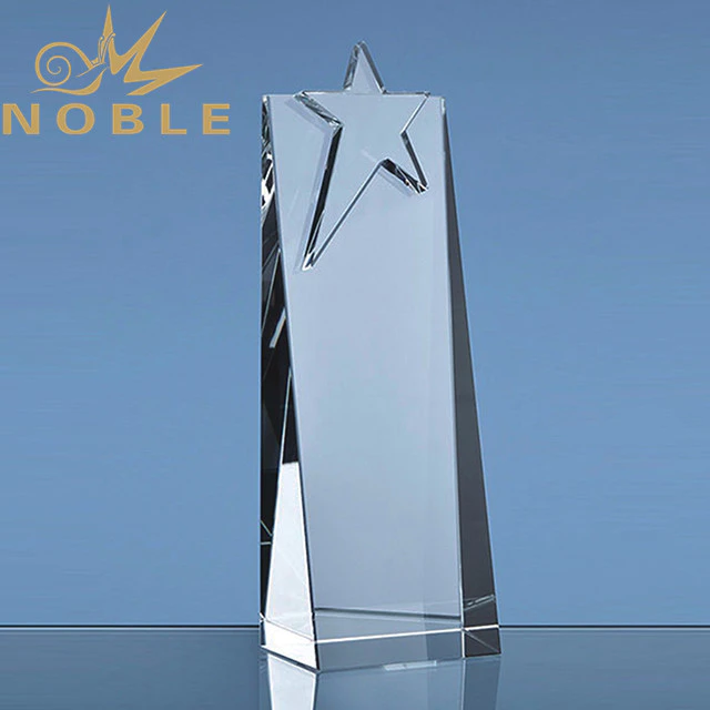 Popular design crystal wedge award with star