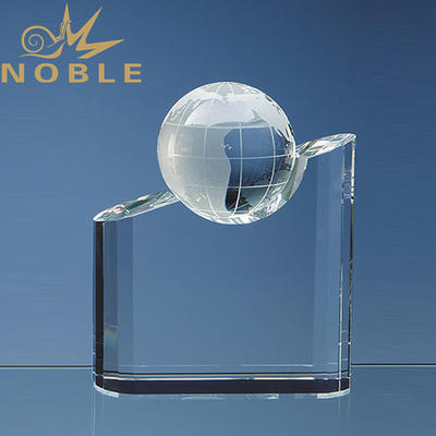 Excellent design free engraving crystal globe trophy