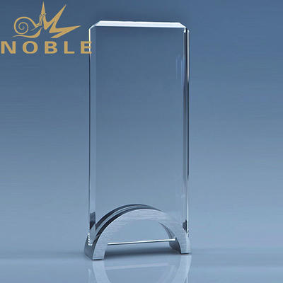 High quality new design crystal blank plaque with metal base