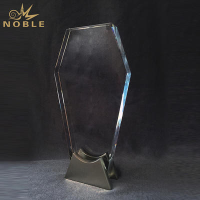 High Quality Blank Crystal Trophy On Metal Base