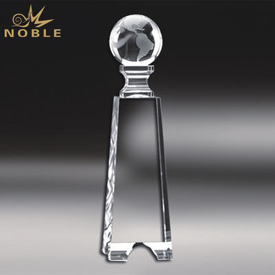 High Quality Customized Crystal Globe Trophy