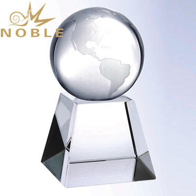 Noble High Quality Free Engraving Crystal Globe Awards