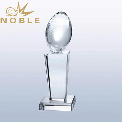 Noble High Quality Custom Engraving Crystal Ameracian Football Trophy