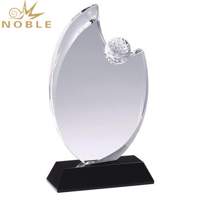 Golf Ball Diamond Crystal Trophy With Clear Base Crystal Award