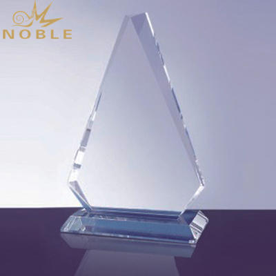 Shield Crystal Trophy Award With Base