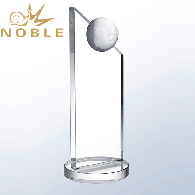 Noble High Quality Crystal Globe Plaque Award
