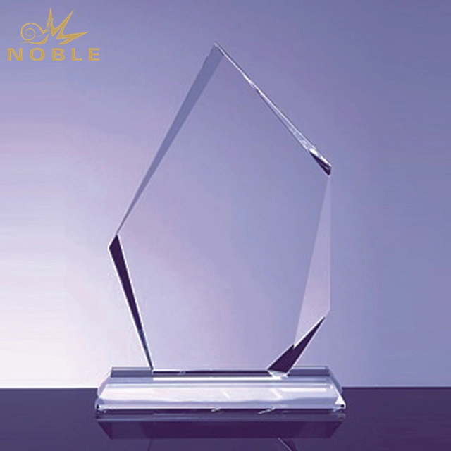 High Quality Faceted Ice Peak Crystal Trophy