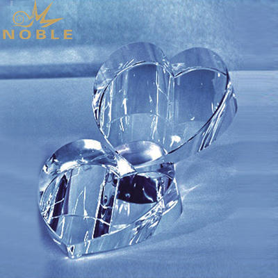 Clear Heart Shaped Crystal Award Trophy For Custom logo