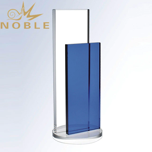 Custom Engraving Blue Crystal Plaque