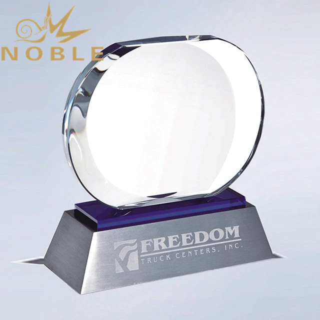 Noble Hot Selling High Quality Crystal Plaque Award with Metal Base
