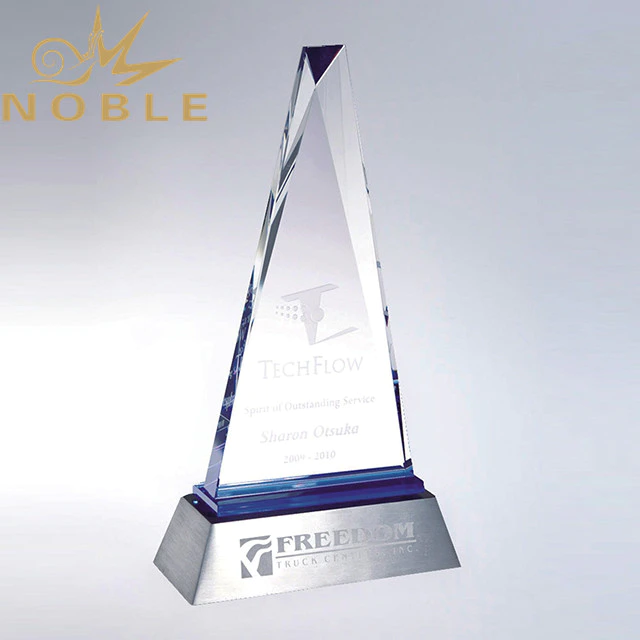Excellent Design Free Engraving Crystal Plaque Award with Metal Base