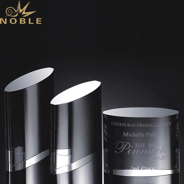 2019 Noble Engraved Logo Octagon Shape glass trophy K9 Crystal