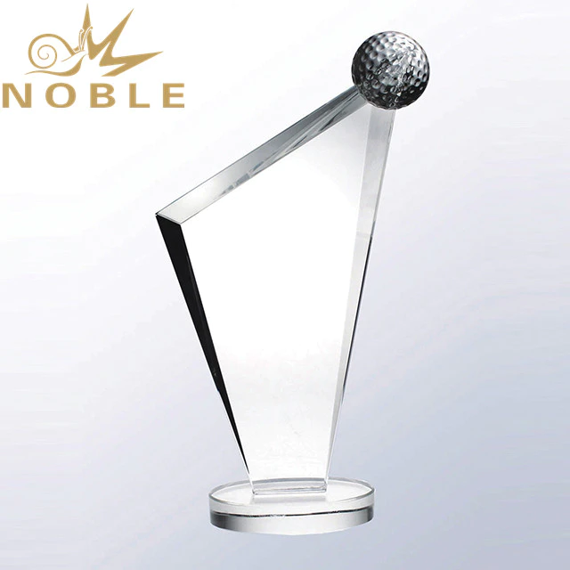 Noble High Quality K9 Crystal Golf Plaque Trophy