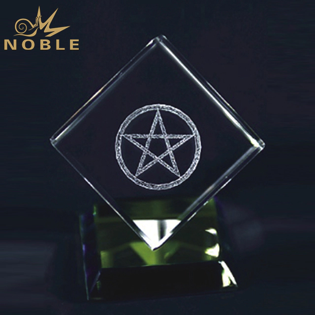 Crystal Cube Award On Colored Base