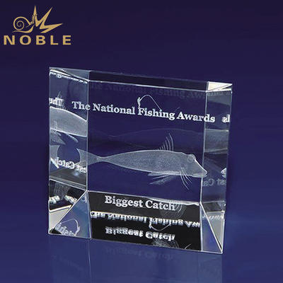 High Quality Crystal Cube Award With 3d Engraving Logo