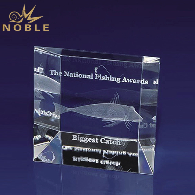 High Quality Crystal Cube Award With 3d Engraving Logo