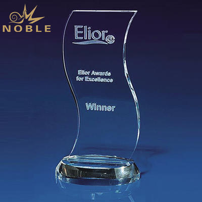 High Quality Wave Crystal Award For Business Gift