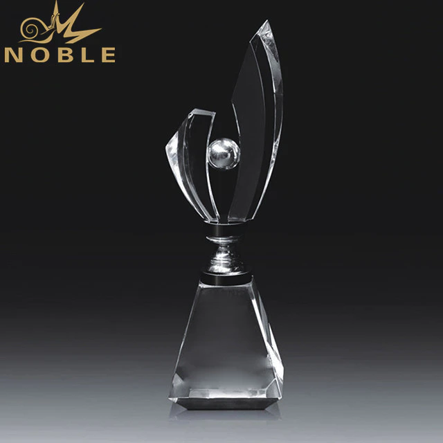 Crystal Trophy Custom 3D Laser Engraving Crystal World Globe Award Trophy