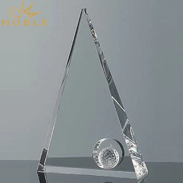 Customize Triangle Crystal Pyramid Trophy For Business Souvenir