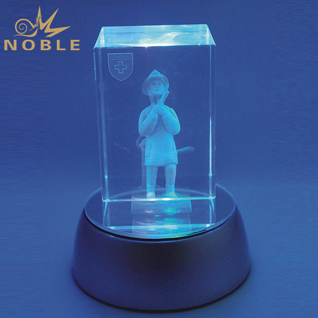 Customized Crystal Cube With LED Base