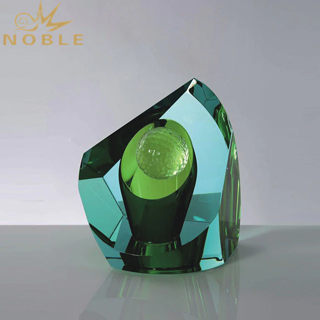 New Awards 3D Laser Engraved Golf Player Crystal Trophy
