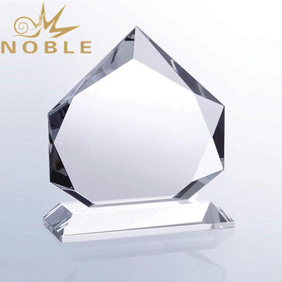 Diamond faceted custom engraving crystal award trophy