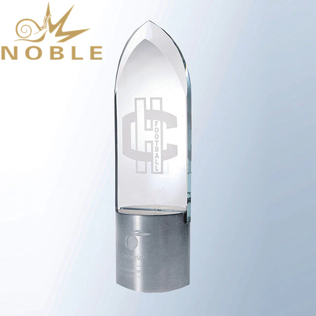 Hot selling new design crystal plaque trophy with aluminum base