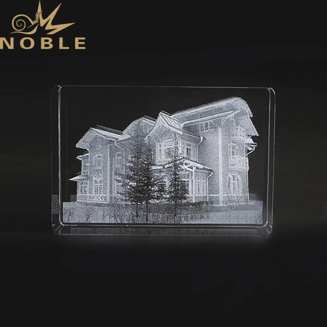 2019 Noble Custom High Grade 3D Laser Crystal Carved Glass Rectangle Shape Trophies And Awards