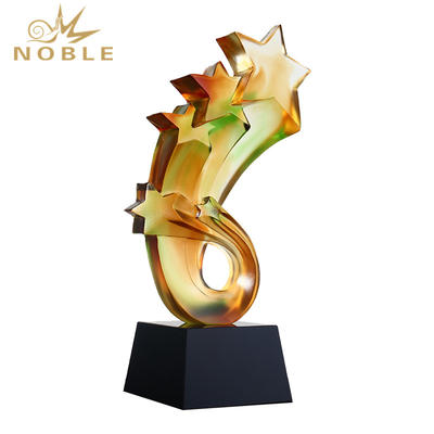Creative Five Star Liu Li Crystal Trophy For Souvenir