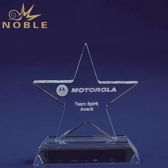 2019 Noble Best Selling 3D Laser Engraving Creative Star Shape Crystal Trophy