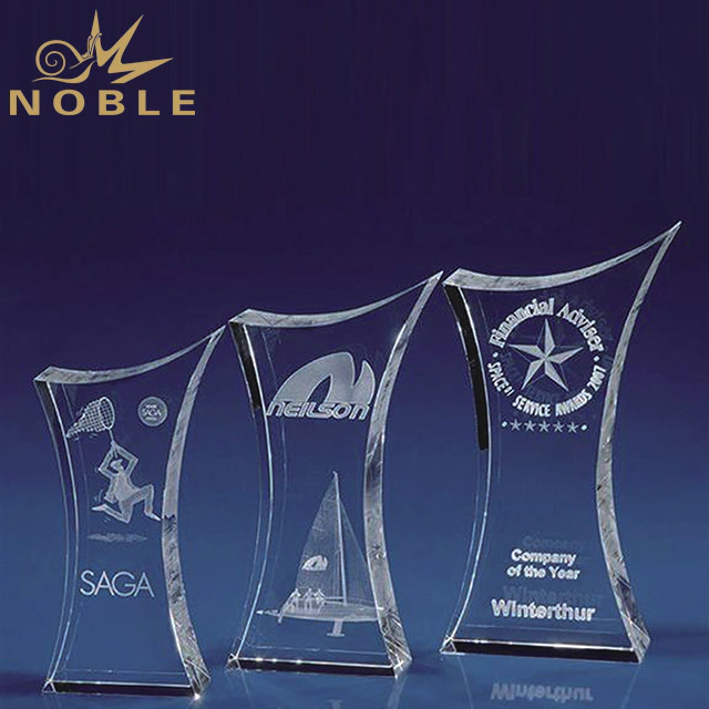 2019 Noble Cheap Crystal 3D Laser Trophy With Stand