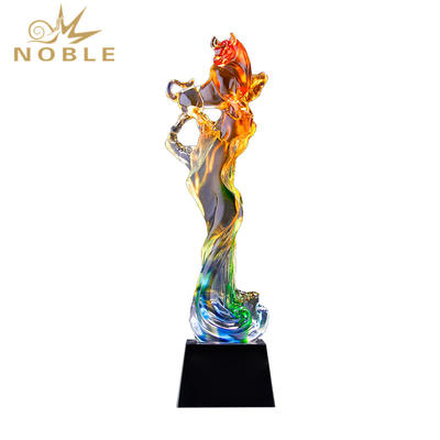 Luxury Customize Engraving Unique Liuli Trophy Award For Souvenir
